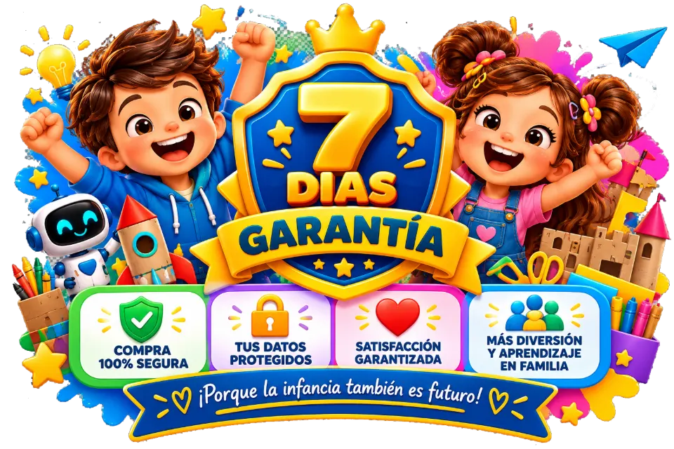 Garantía de 7 días: compra 100 % segura, tus datos protegidos, satisfacción garantizada y más diversión y aprendizaje en familia